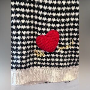 Desigual Black and White Scarf Heart Logo